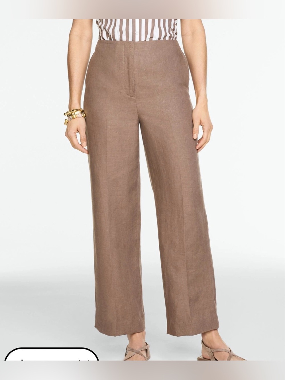 New Talbots Southampton Pants Women’s 22WP 100% Linen Tan